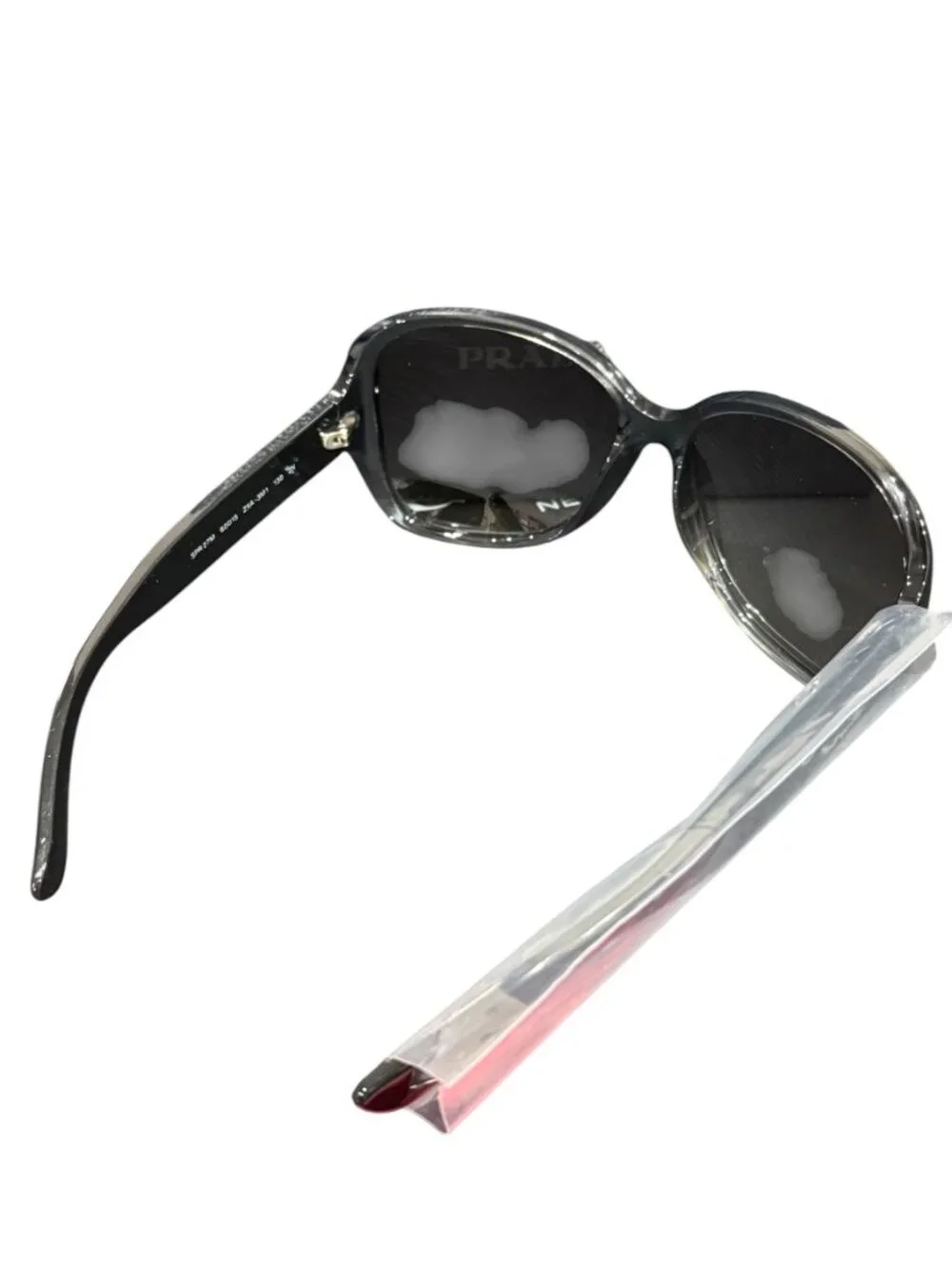 Prada SPR27M Black Oversized Womens Sunglasses 60D15 ZXA-3M1 130 2N NWT w/ Box - Picture 4 of 5